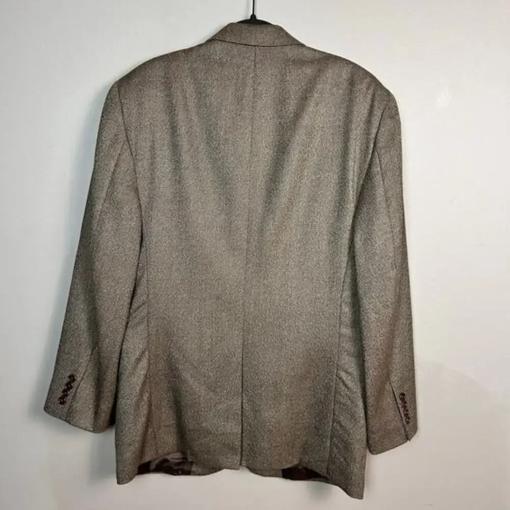 Brooks Brothers sport coat‎ Men's 47 R tweed preppy brown green wool EXCELLENT
